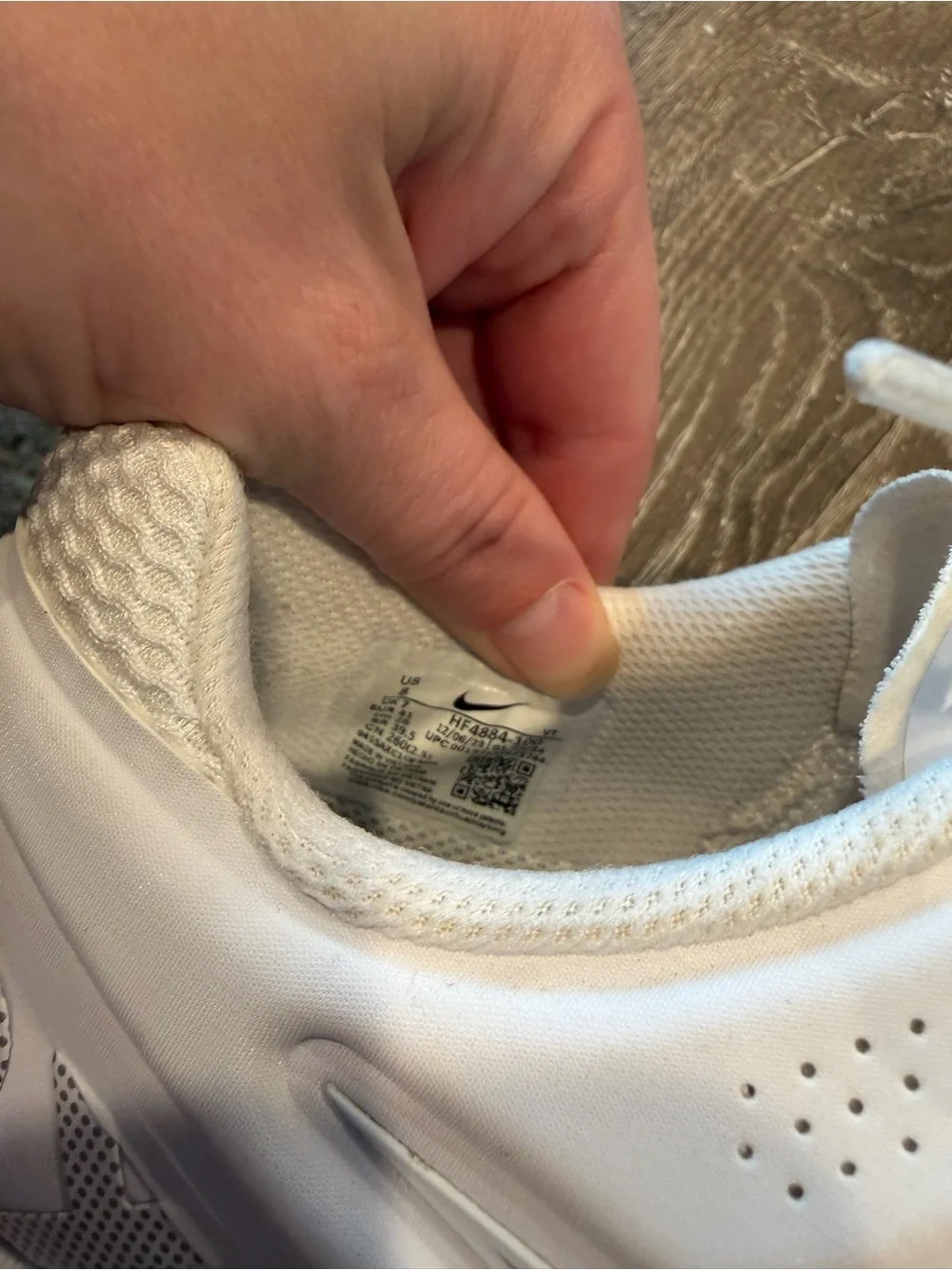 Nike Air Max White and Gray Mesh Athletic Sneakers